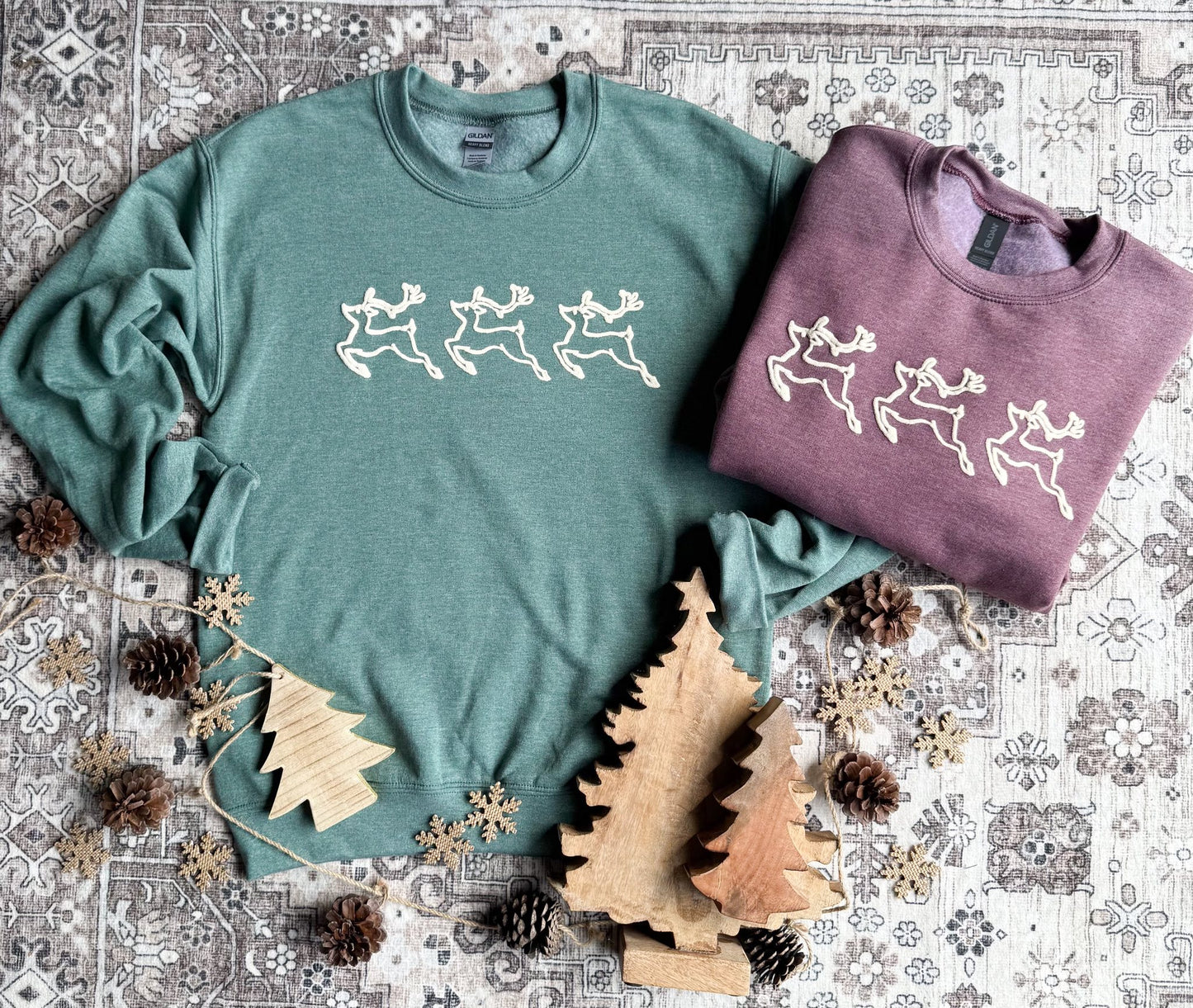 Flying Reindeer (PUFF INK!) Sweatshirt (2 Colors!)