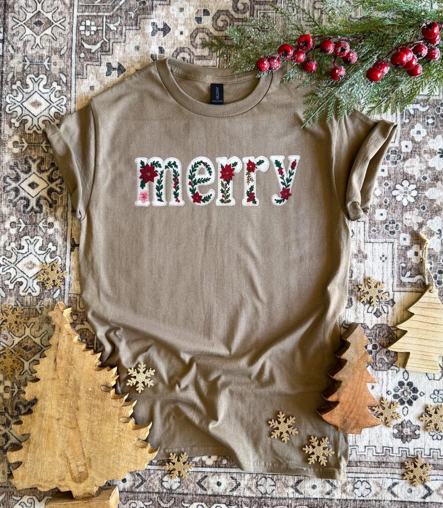 Merry Poinsettia Tee (BEST SELLER!!)
