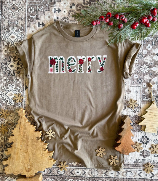 Merry Poinsettia Tee (BEST SELLER!!)