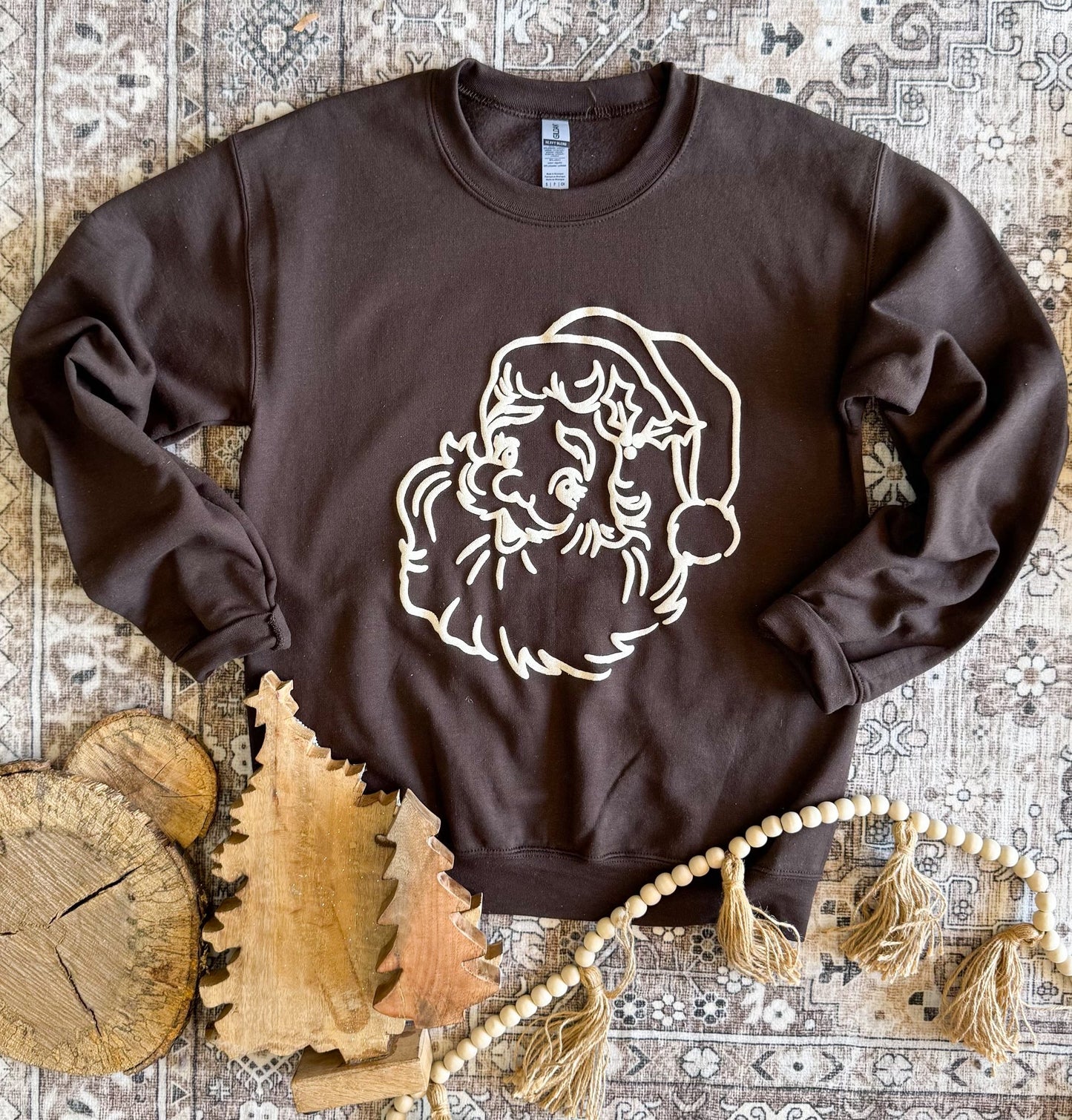Neutral Santa (PUFF INK!) Sweatshirt (3 Colors!)