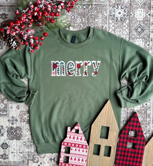 Merry Poinsettia Sweatshirt (2 Colors!) BEST SELLER