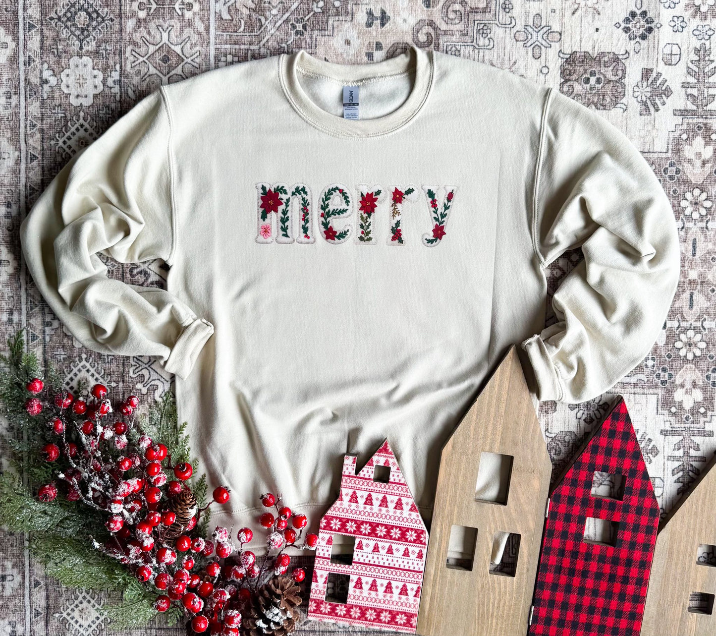 Merry Poinsettia Sweatshirt (2 Colors!) BEST SELLER