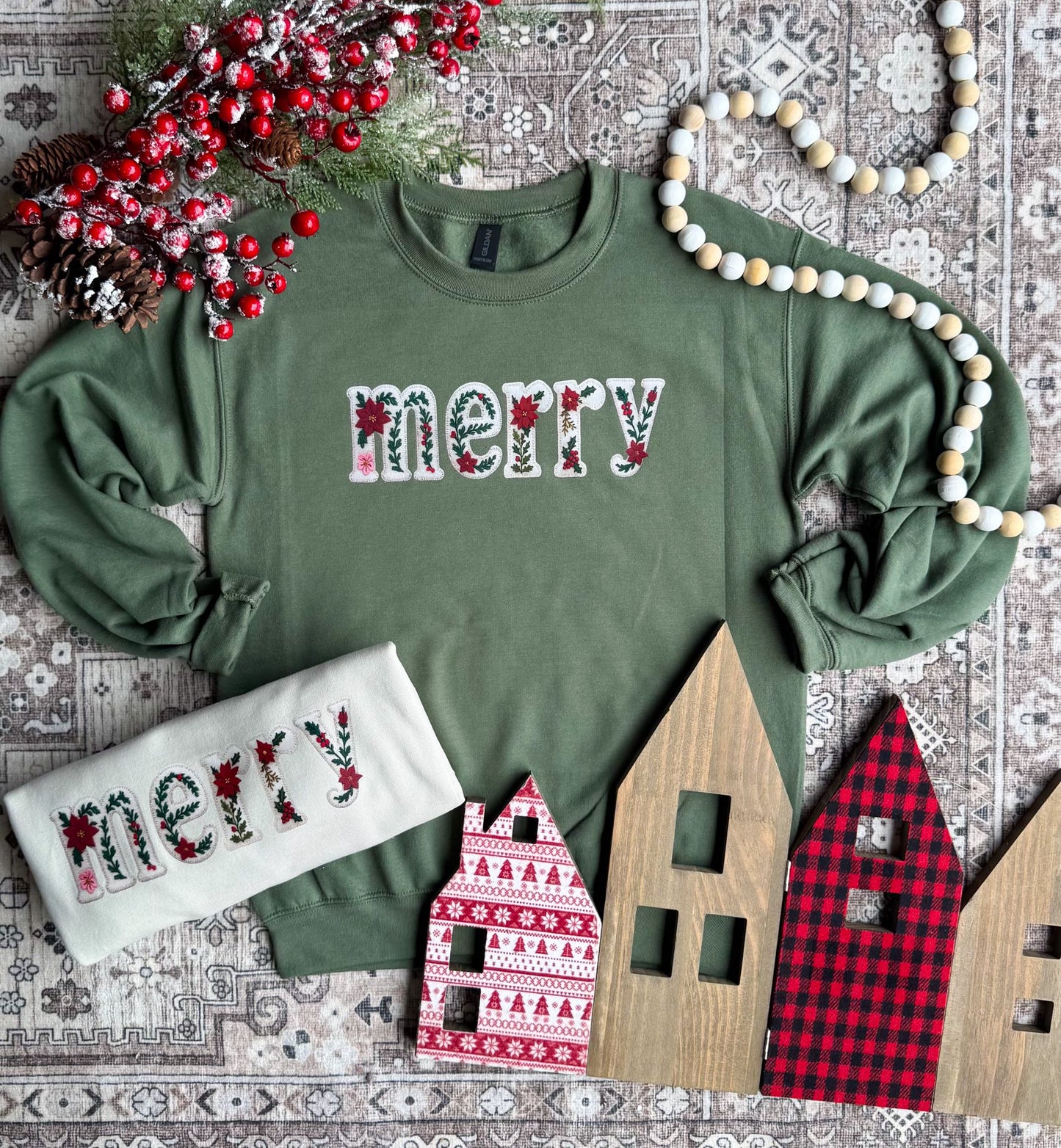 Merry Poinsettia Sweatshirt (2 Colors!) BEST SELLER