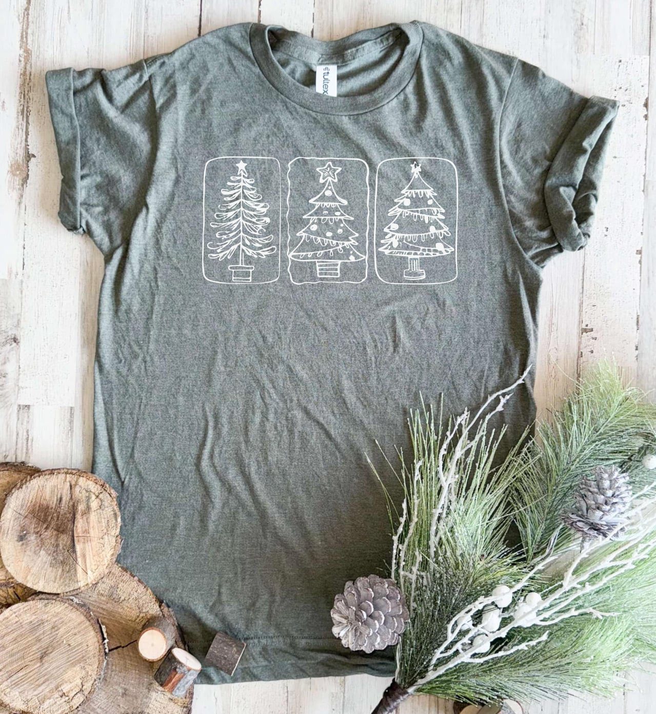 Christmas Tree Trio Tee Shirt (3 Colors!)