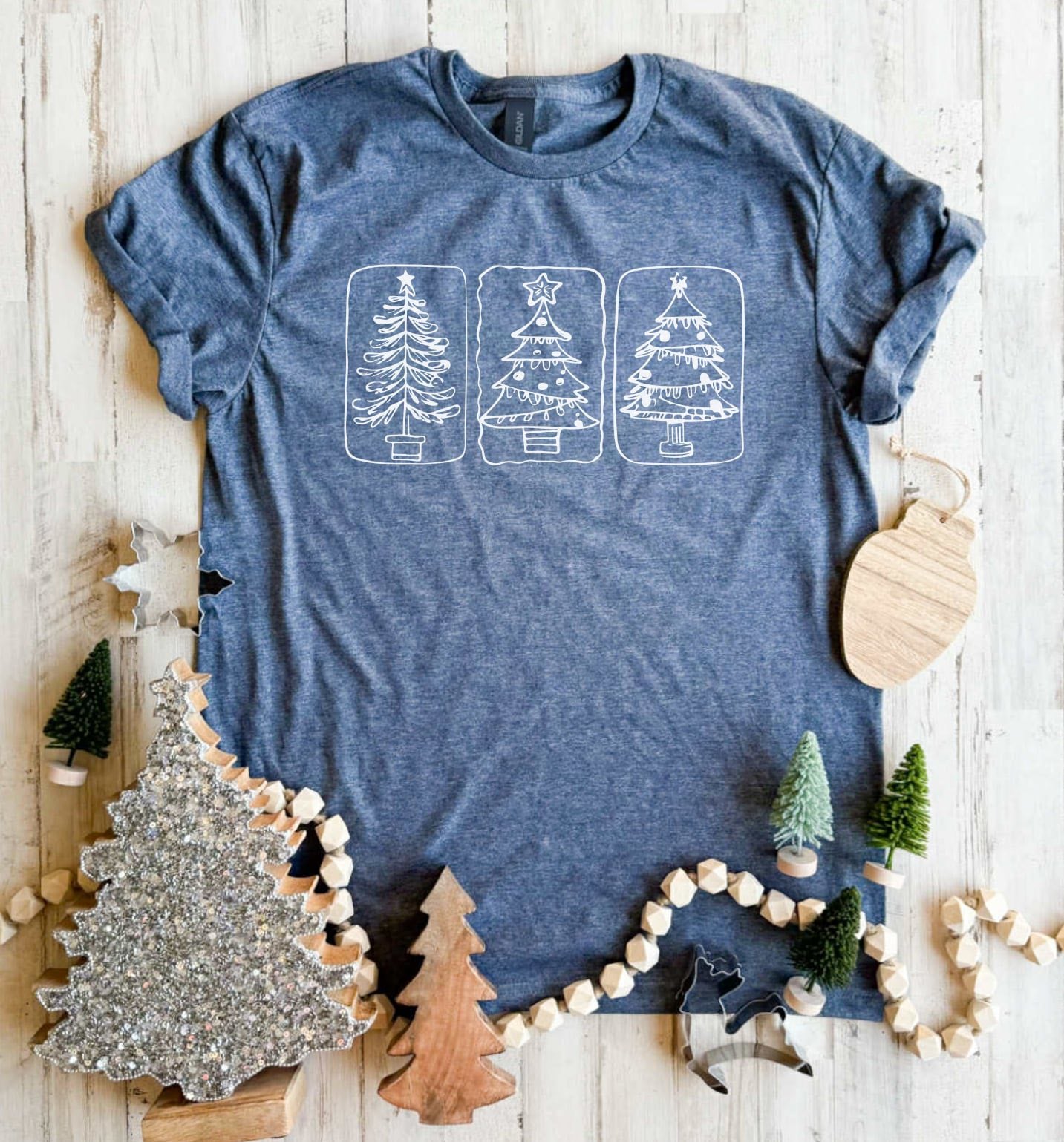 Christmas Tree Trio Tee Shirt (3 Colors!)