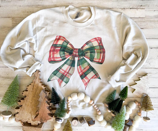 Watercolor Christmas Bow Sweatshirt