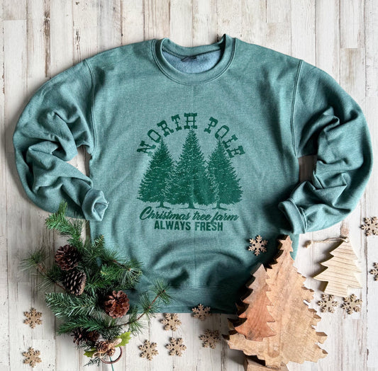 North Pole Christmas Tree Farm Sweatshirt