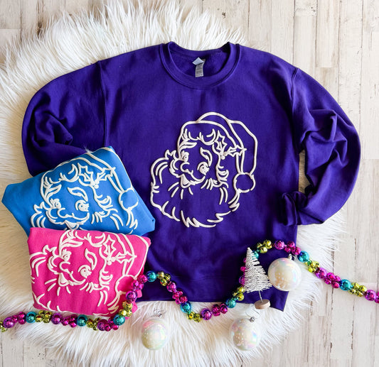 Brights Santa (PUFF INK!) Sweatshirt (3 Colors!)