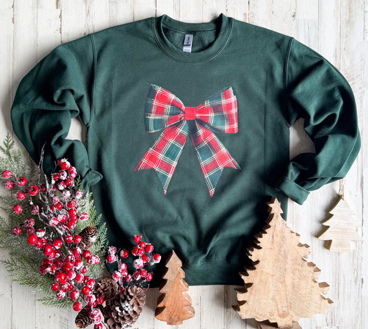 Plaid Bow Sweatshirt