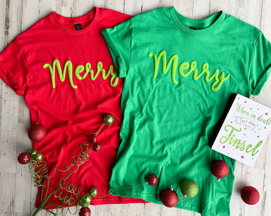 Merry (Puff Ink) Tees (2 Colors!)