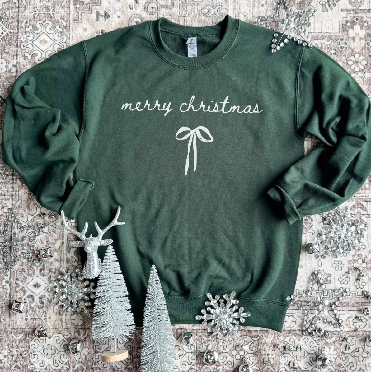 Merry Christmas Bow Sweatshirt (Two Colors!)