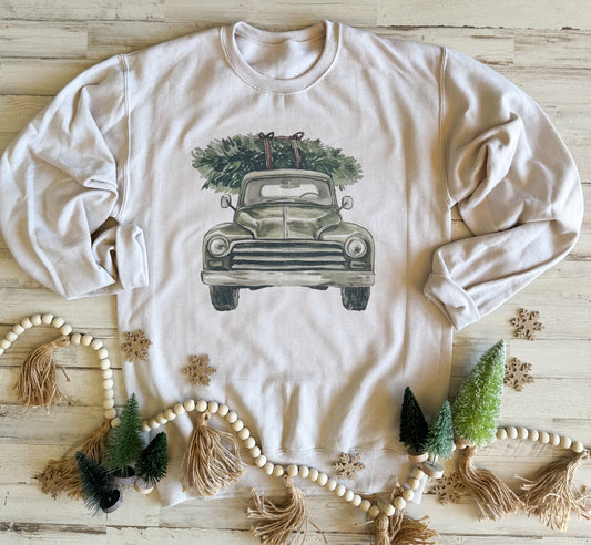 Vintage Christmas Car Sweatshirt